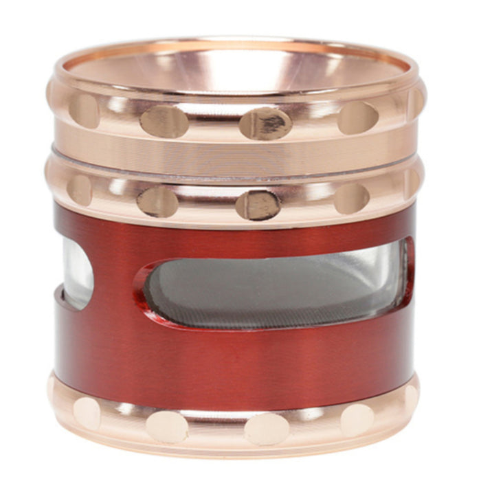 60MM Zinc Alloy Concave Four-Layer Window  Grinder-Red