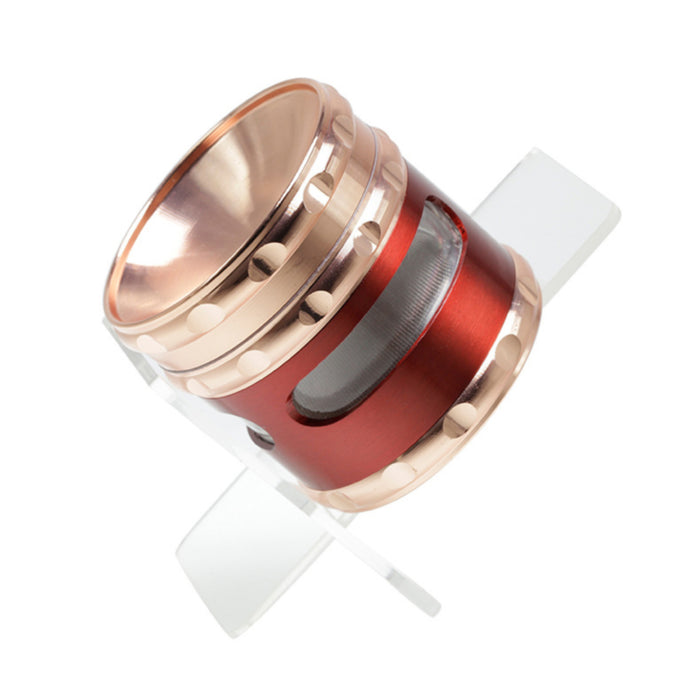 60MM Zinc Alloy Concave Four-Layer Window  Grinder-Red