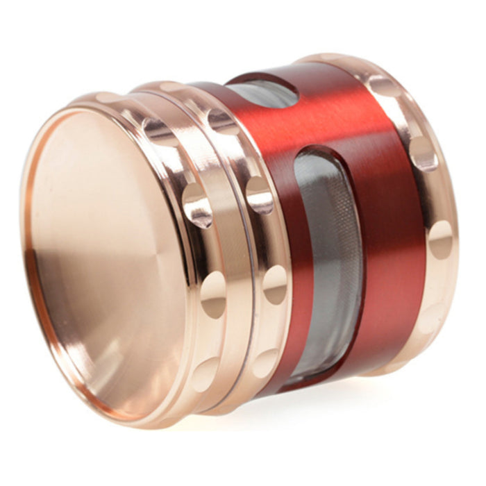 60MM Zinc Alloy Concave Four-Layer Window  Grinder-Red