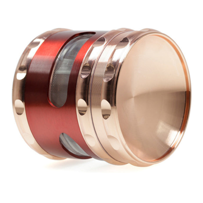 60MM Zinc Alloy Concave Four-Layer Window  Grinder-Red