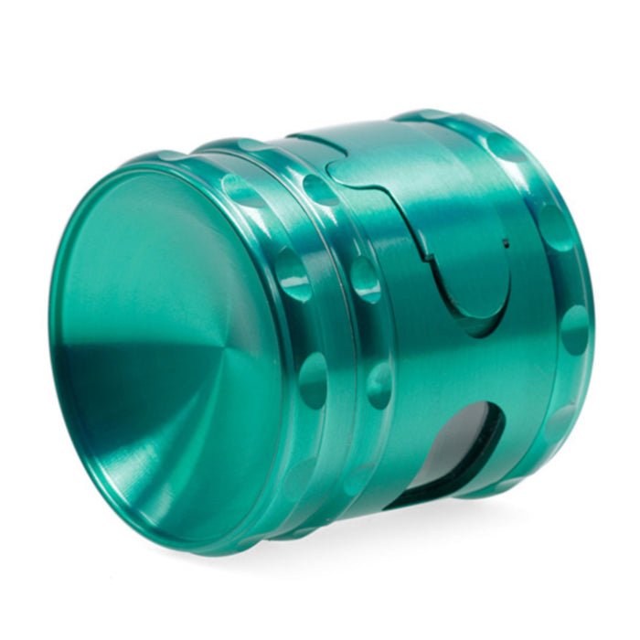 60MM Zinc Alloy Concave Window With Drawer Herb Grinder-Green