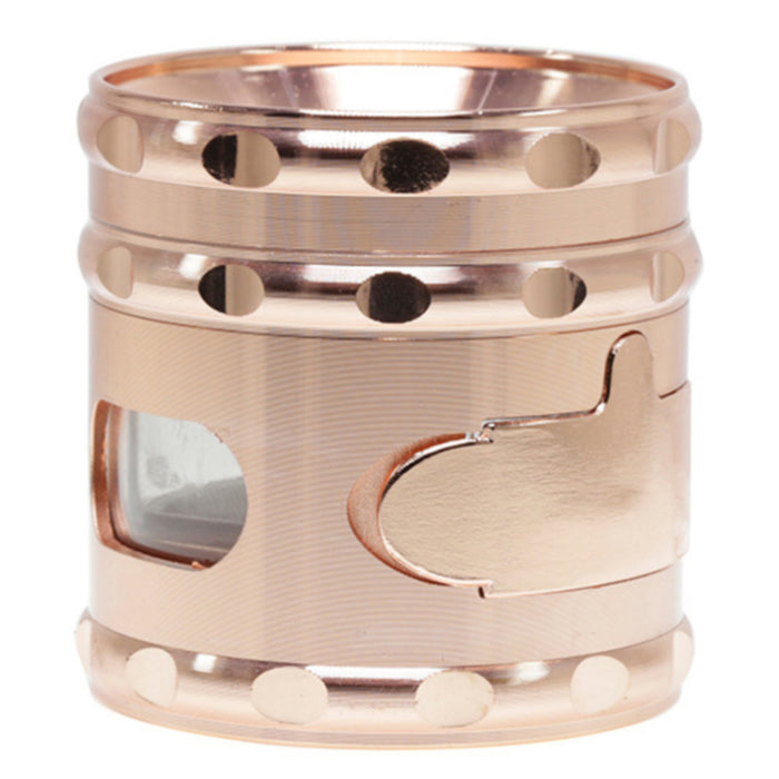 60MM Zinc Alloy Concave Window With Drawer Herb Grinder-Rose-gold