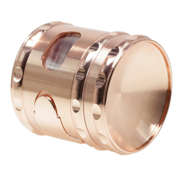 60MM Zinc Alloy Concave Window With Drawer Herb Grinder-Rose-gold
