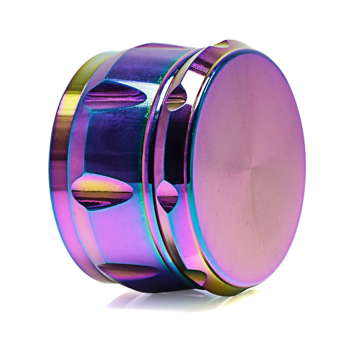 60MM Zinc Alloy Four-Layer Rainbow Color Drum Ice Blue Herb Grinder