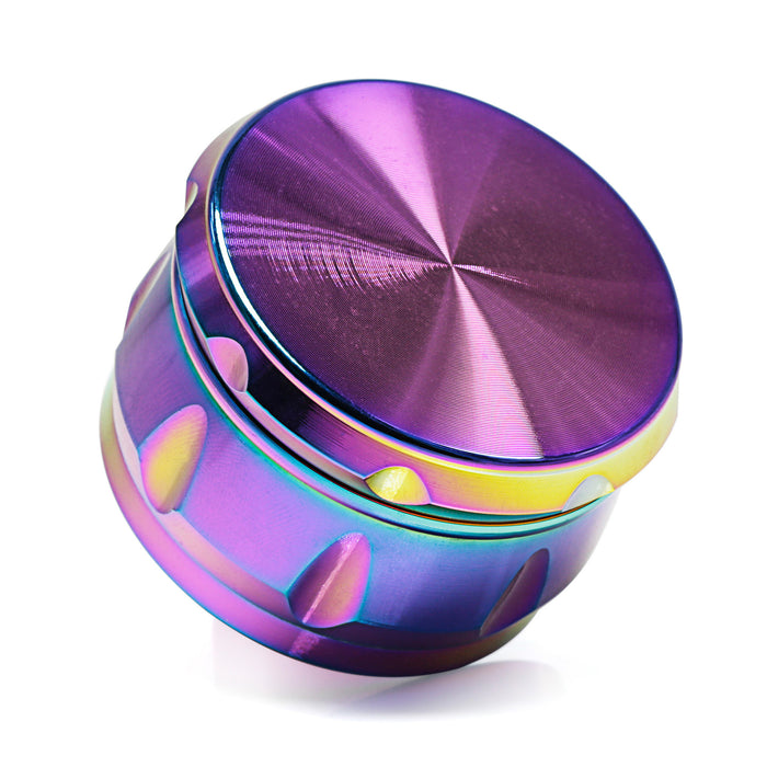 60MM Zinc Alloy Four-Layer Rainbow Color Drum Ice Blue Herb Grinder