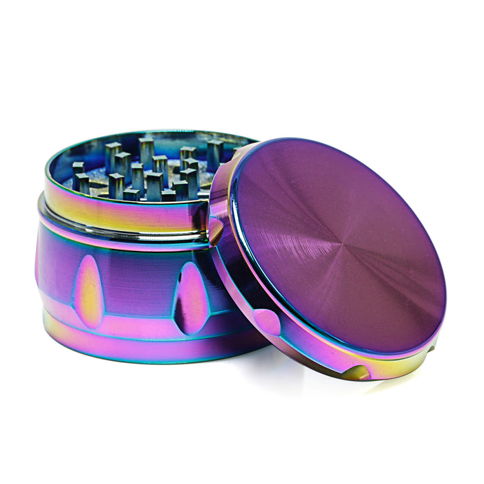 60MM Zinc Alloy Four-Layer Rainbow Color Drum Ice Blue Herb Grinder