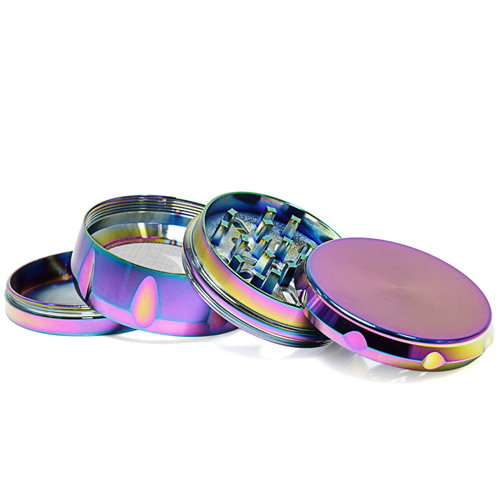 60MM Zinc Alloy Four-Layer Rainbow Color Drum Ice Blue Herb Grinder