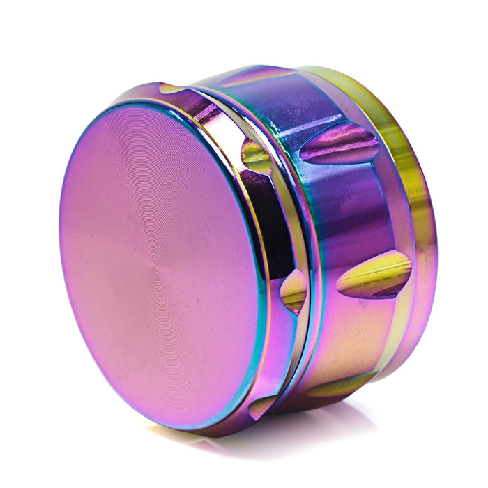 60MM Zinc Alloy Four-Layer Rainbow Color Drum Ice Blue Herb Grinder