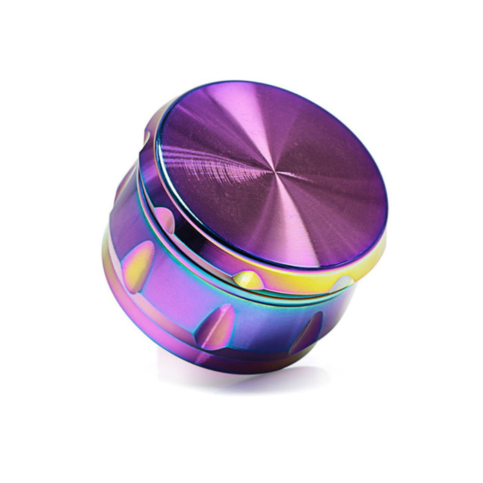60MM Zinc Alloy Four-Layer Rainbow Color Drum Ice Blue Herb Grinder