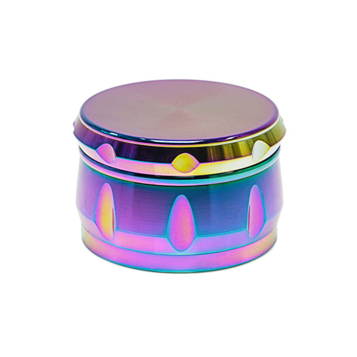 60MM Zinc Alloy Four-Layer Rainbow Color Drum Ice Blue Herb Grinder