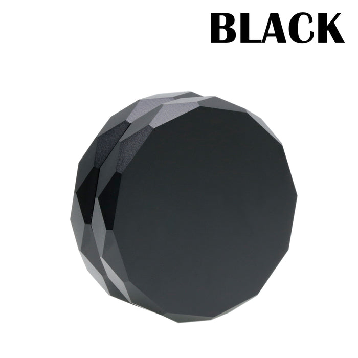 62MM 2 Part Aluminum Alloy Diamond-Shaped Smoke Grinder-Black