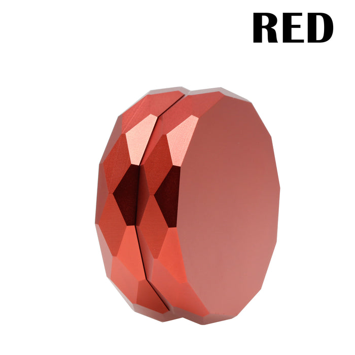 62MM 2 Part Aluminum Alloy Diamond-Shaped Smoke Grinder-Red