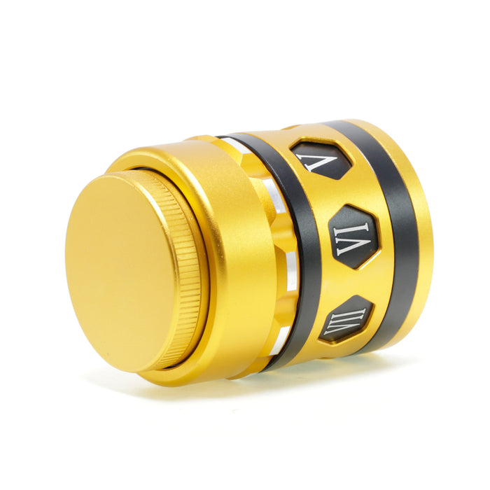 62MM Hidden Telescopic Cover Side Rotatable Aluminum Alloy Herb Grinder-Gold