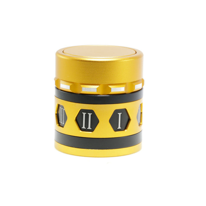 62MM Hidden Telescopic Cover Side Rotatable Aluminum Alloy Herb Grinder-Gold