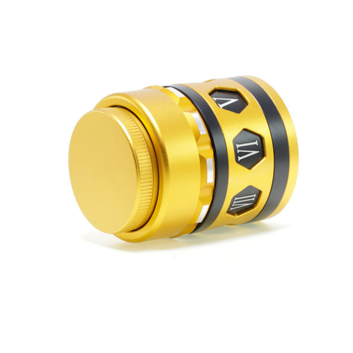 62MM Hidden Telescopic Cover Side Rotatable Aluminum Alloy Herb Grinder-Gold