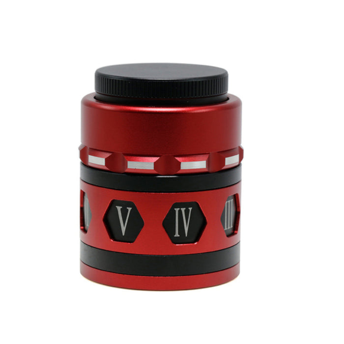 62MM Hidden Telescopic Cover Side Rotatable Aluminum Alloy Herb Grinder-Red