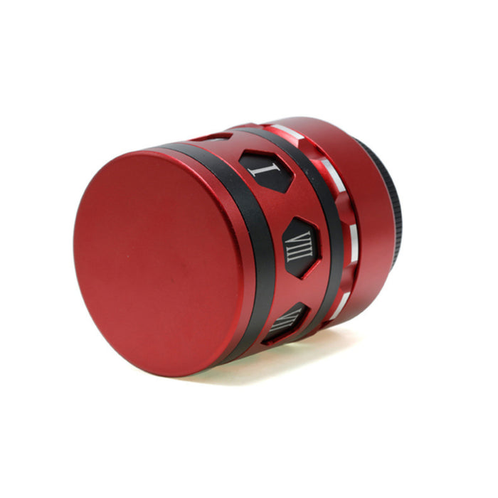 62MM Hidden Telescopic Cover Side Rotatable Aluminum Alloy Herb Grinder-Red