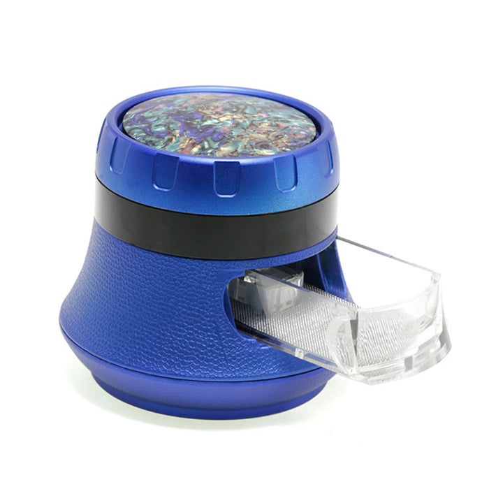 63MM 4-Layer Vase Type Zinc Alloy Drawer Type Large Capacity Smoke Grinder-Blue