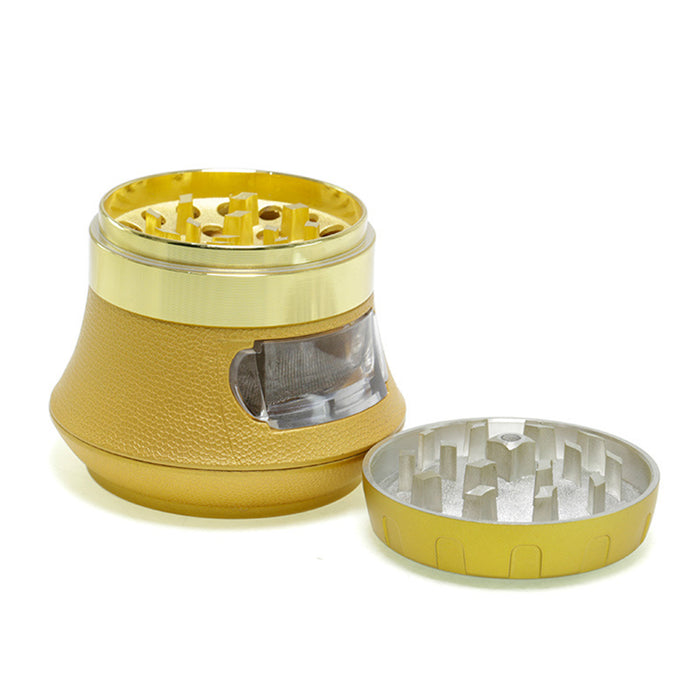 63MM 4-Layer Vase Type Zinc Alloy Drawer Type Large Capacity Smoke Grinder-Gold
