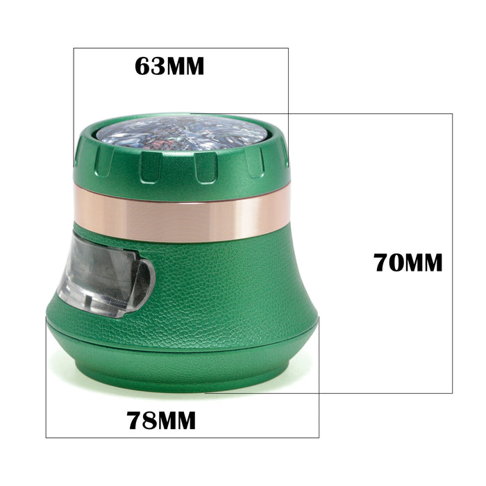 63MM 4-Layer Vase Type Zinc Alloy Drawer Type Large Capacity Smoke Grinder-Green