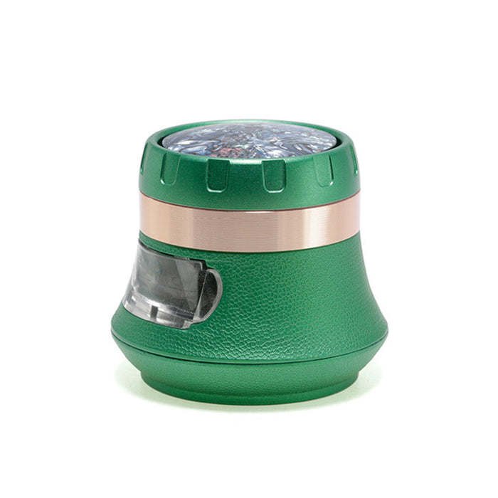 63MM 4-Layer Vase Type Zinc Alloy Drawer Type Large Capacity Smoke Grinder-Green
