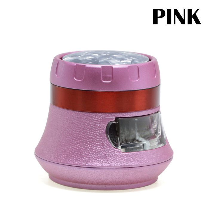 63MM 4-Layer Vase Type Zinc Alloy Drawer Type Large Capacity Smoke Grinder-Pink