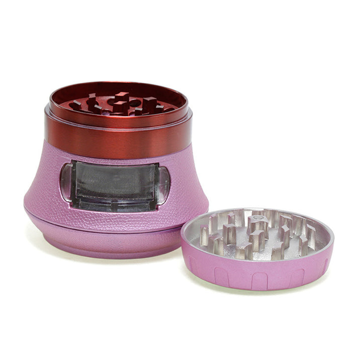 63MM 4-Layer Vase Type Zinc Alloy Drawer Type Large Capacity Smoke Grinder-Pink