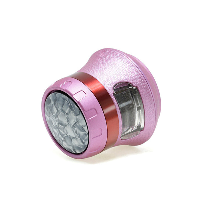 63MM 4-Layer Vase Type Zinc Alloy Drawer Type Large Capacity Smoke Grinder-Pink