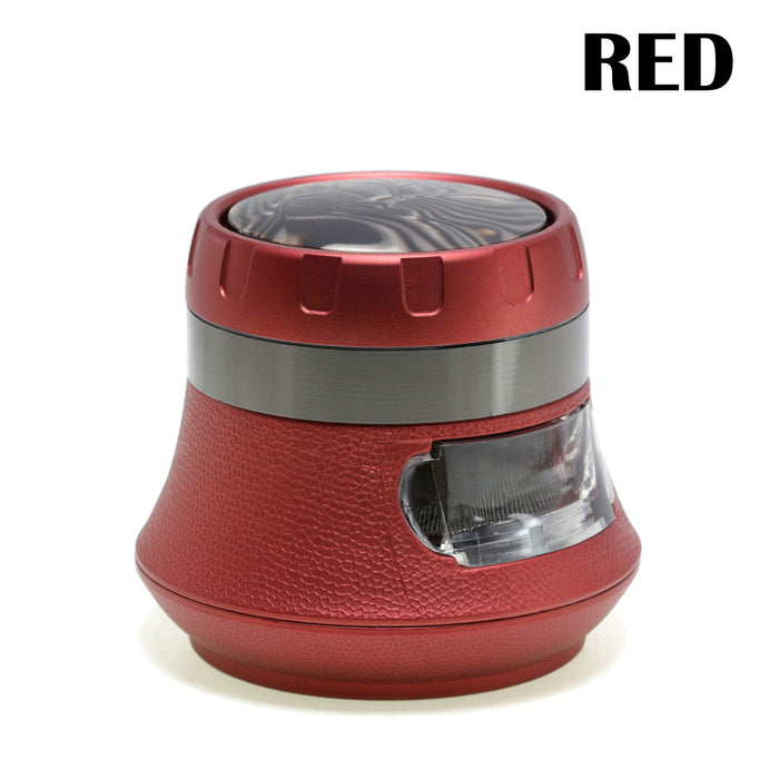 63MM 4-Layer Vase Type Zinc Alloy Drawer Type Large Capacity Smoke Grinder-Red
