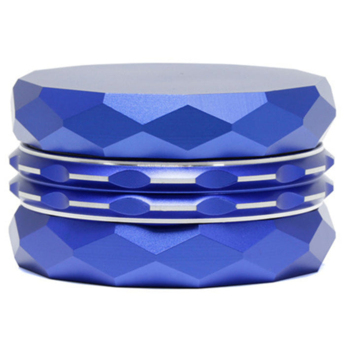 63MM 4 Part Aluminum Alloy Diamond Flat Pattern Smoke Grinder-Blue Color