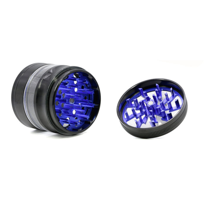 63MM 4 Part Aluminum Alloy Open Skylight Lightning Transparent Grinder-Blue