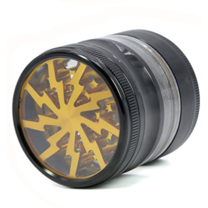 63MM 4 Part Aluminum Alloy Open Skylight Lightning Transparent Grinder-Gold