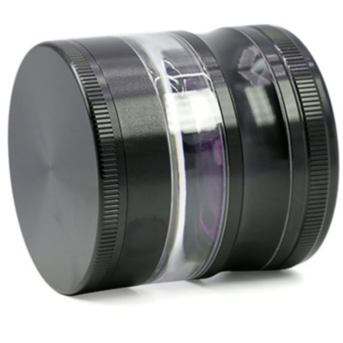 63MM 4 Part Aluminum Alloy Open Skylight Lightning Transparent Grinder-Purple