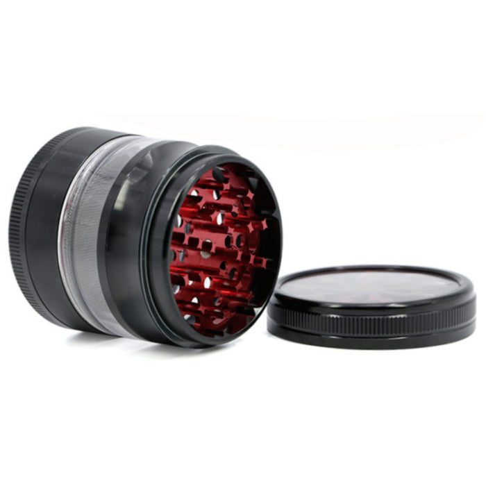 63MM 4 Part Aluminum Alloy Open Skylight Lightning Transparent  Grinder-Red