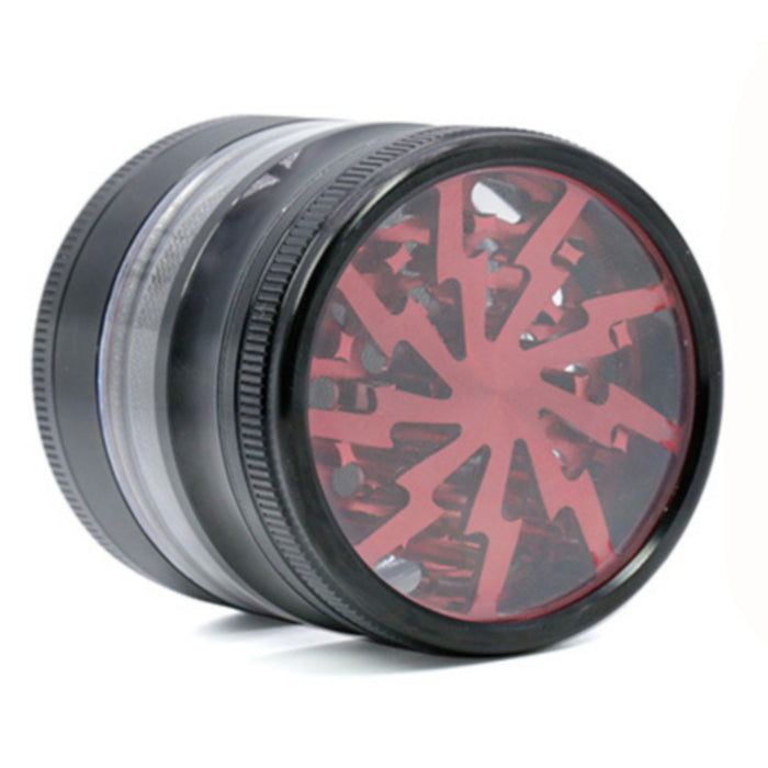 63MM 4 Part Aluminum Alloy Open Skylight Lightning Transparent  Grinder-Red