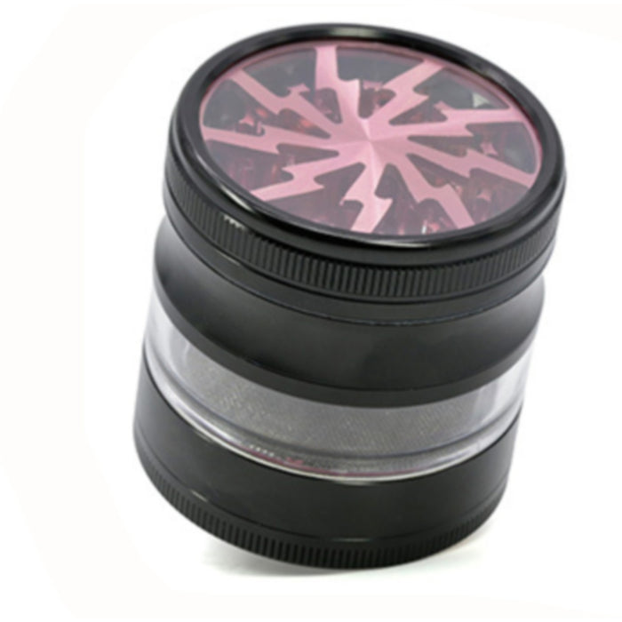 63MM 4 Part Aluminum Alloy Open Skylight Lightning Transparent  Grinder-Red