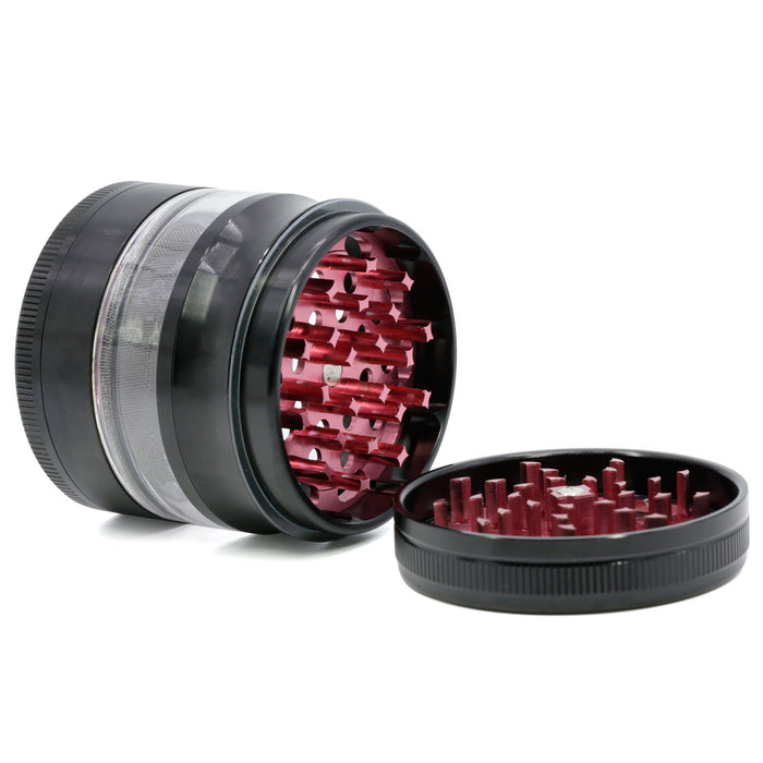 63MM 4 Part Aluminum Alloy Open Skylight Lightning Transparent  Grinder-Red