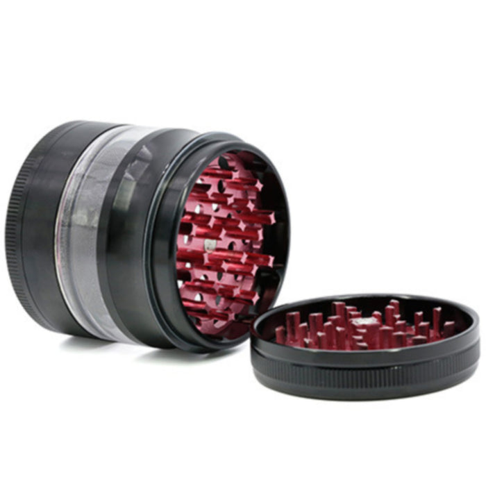 63MM 4 Part Aluminum Alloy Open Skylight Lightning Transparent  Grinder-Red