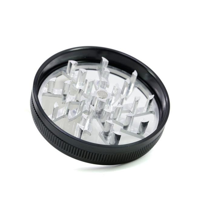 63MM 4 Part Aluminum Alloy Open Skylight Lightning Transparent Grinder-Silver