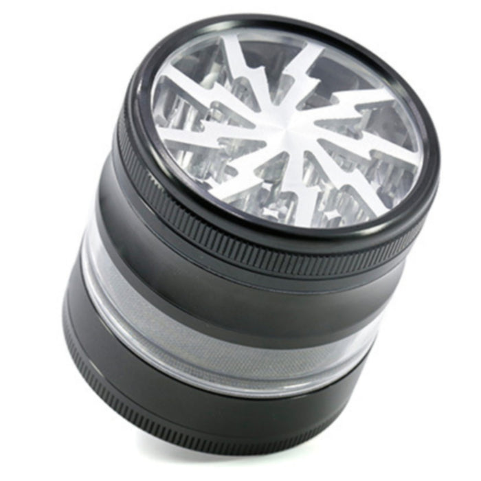 63MM 4 Part Aluminum Alloy Open Skylight Lightning Transparent Grinder-Silver