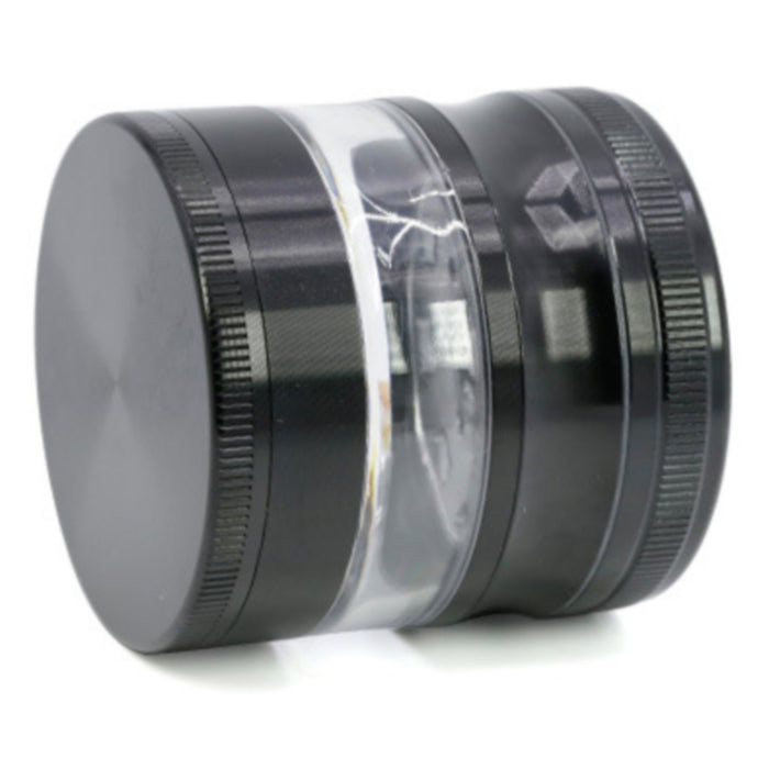 63MM 4 Part Aluminum Alloy Open Skylight Lightning Transparent Grinder-Silver