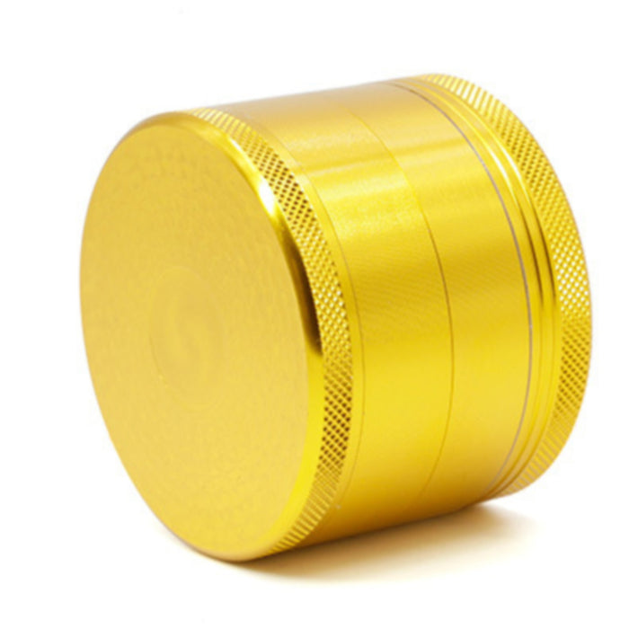 63MM 4 Part Aluminum Alloy Water Corrugated Cover Weed Grinder-Gold