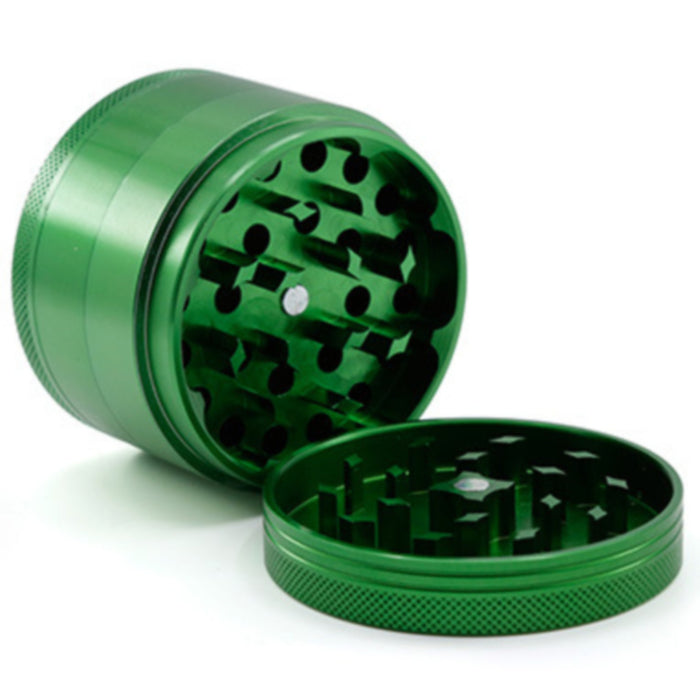 63MM 4 Part Aluminum Alloy Water Corrugated Cover Grinder-Green