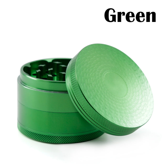 63MM 4 Part Aluminum Alloy Water Corrugated Cover Grinder-Green