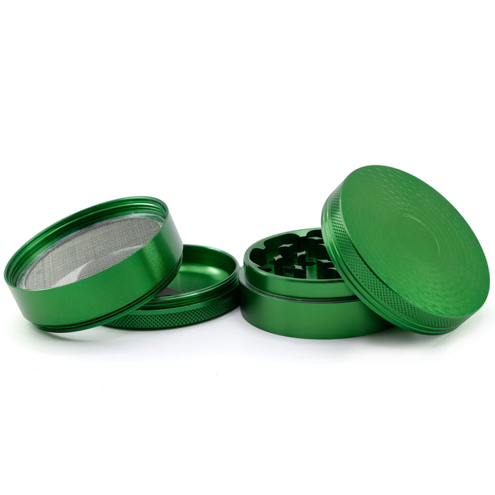63MM 4 Part Aluminum Alloy Water Corrugated Cover Grinder-Green
