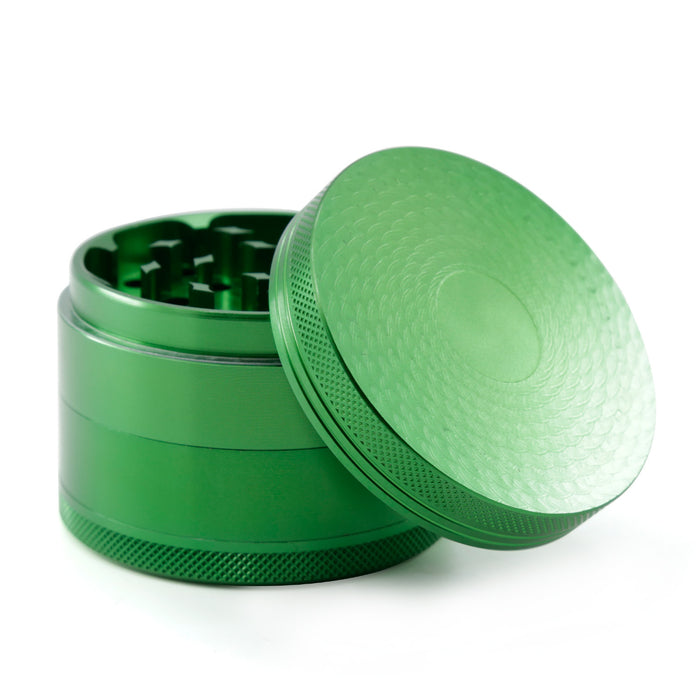 63MM 4 Part Aluminum Alloy Water Corrugated Cover Grinder-Green