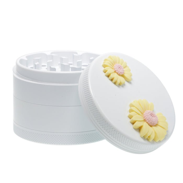 63MM 4 Part Environmental Protection Ceramic Coating Small Daisy Smoke Grinder