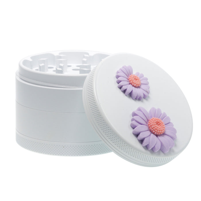 63MM 4 Part Environmental Protection Ceramic Coating Small Daisy Smoke Grinder