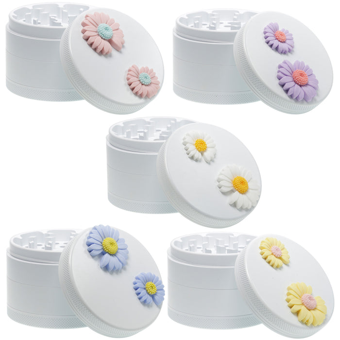 63MM 4 Part Environmental Protection Ceramic Coating Small Daisy Smoke Grinder