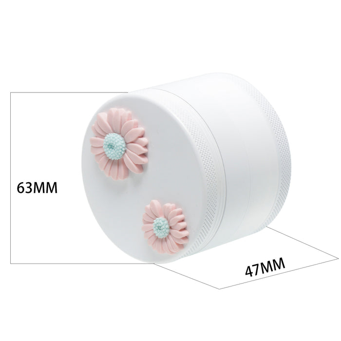 63MM 4 Part Environmental Protection Ceramic Coating Small Daisy Smoke Grinder